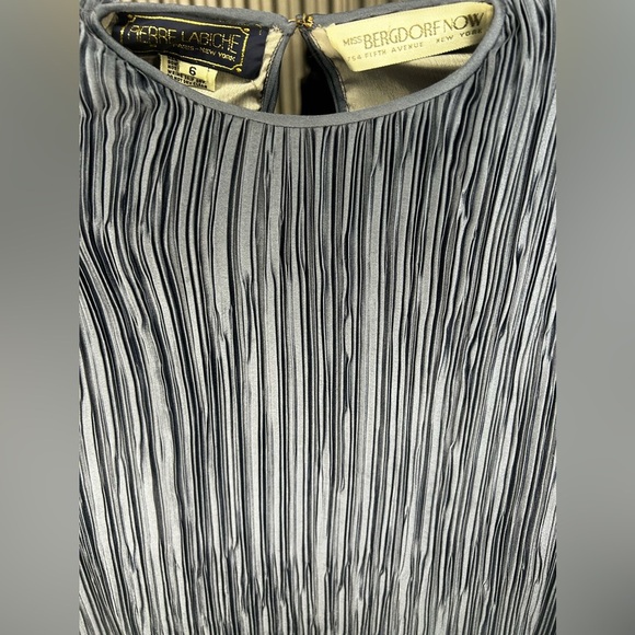 Women’s Pierre Labiche Blue Vintage Long Sleeve Polyester Geometric Dress Size 6 - Picture 3 of 3